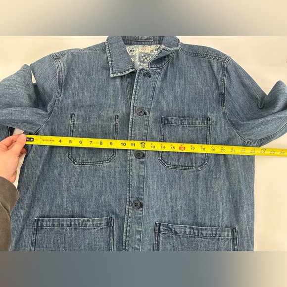 FAHERTY Denim Chore Jacket Pockets Utility Lagenlook Size XL - Picture 9 of 9